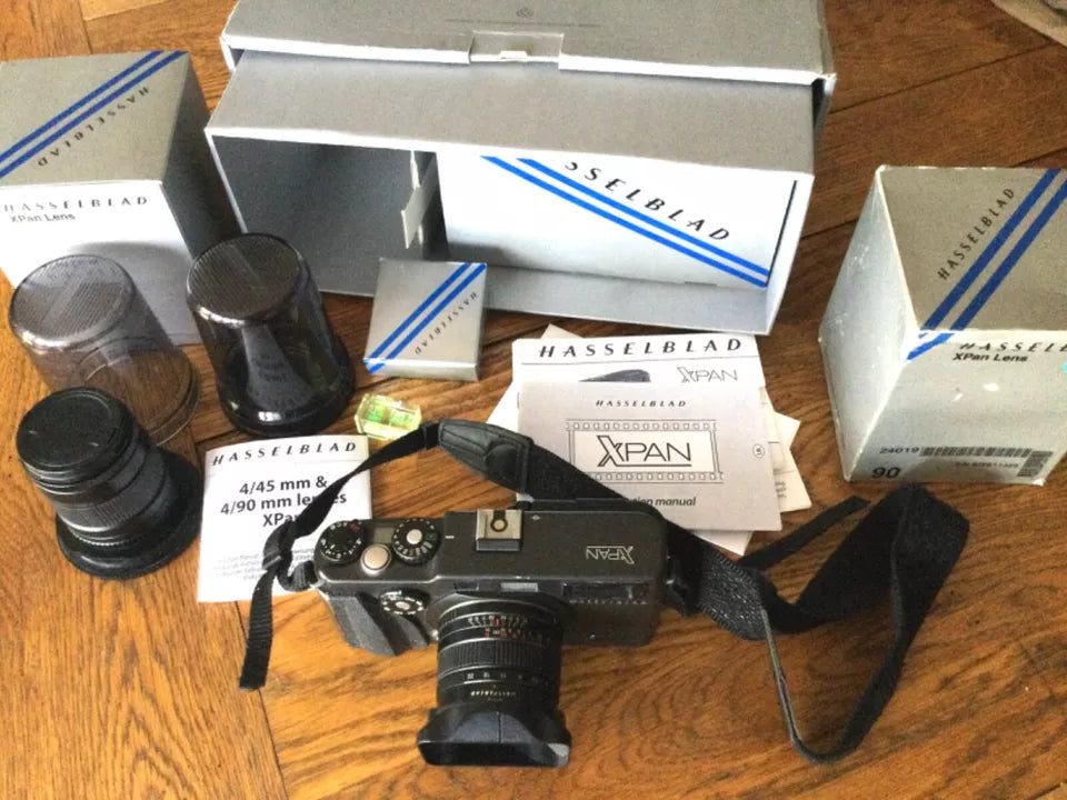 Hasselblad XPAN camera + 45mm, 90mm lenses + all original box, paperwork